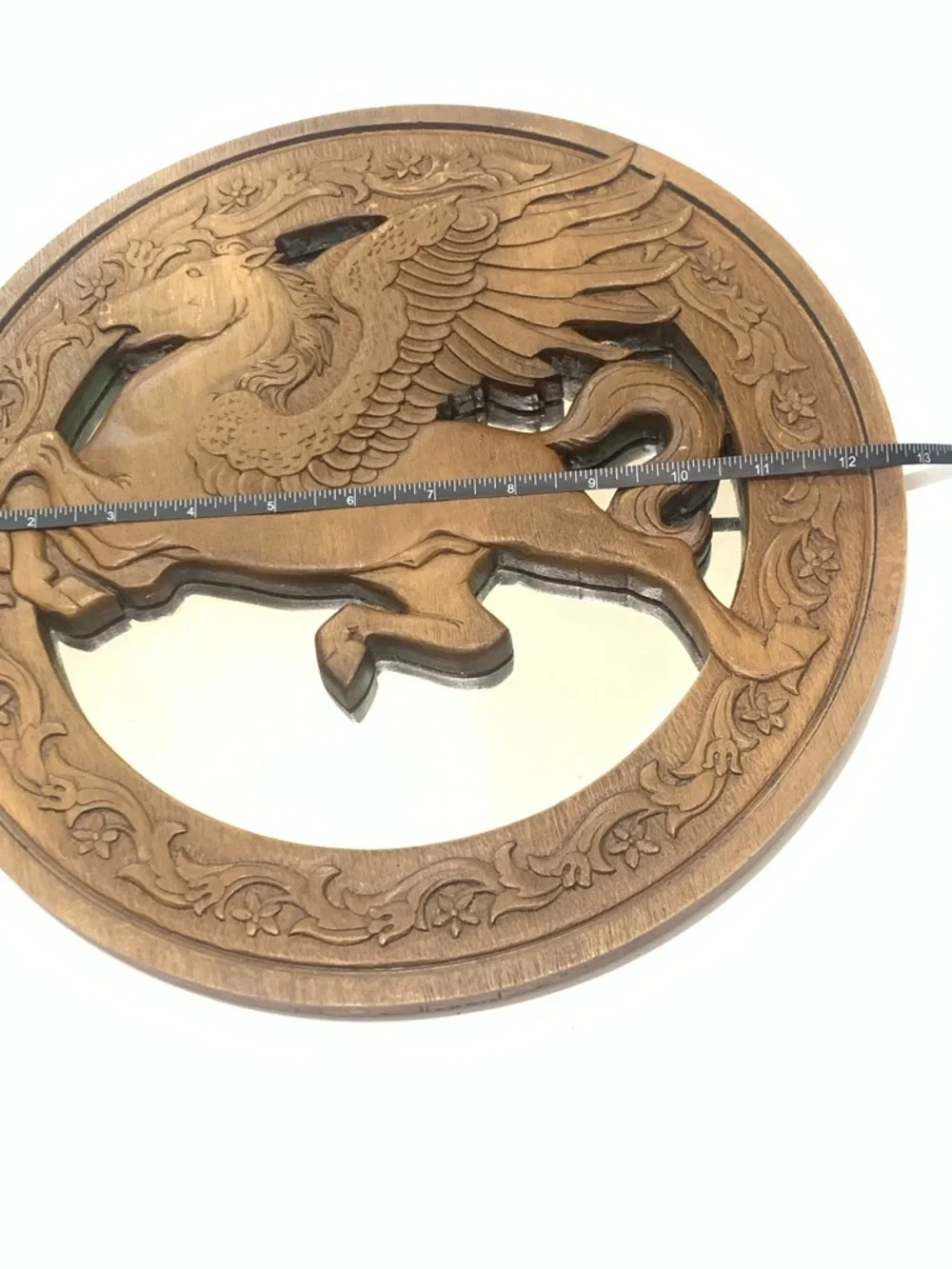 Wooden Pegasus Mirror - Brown